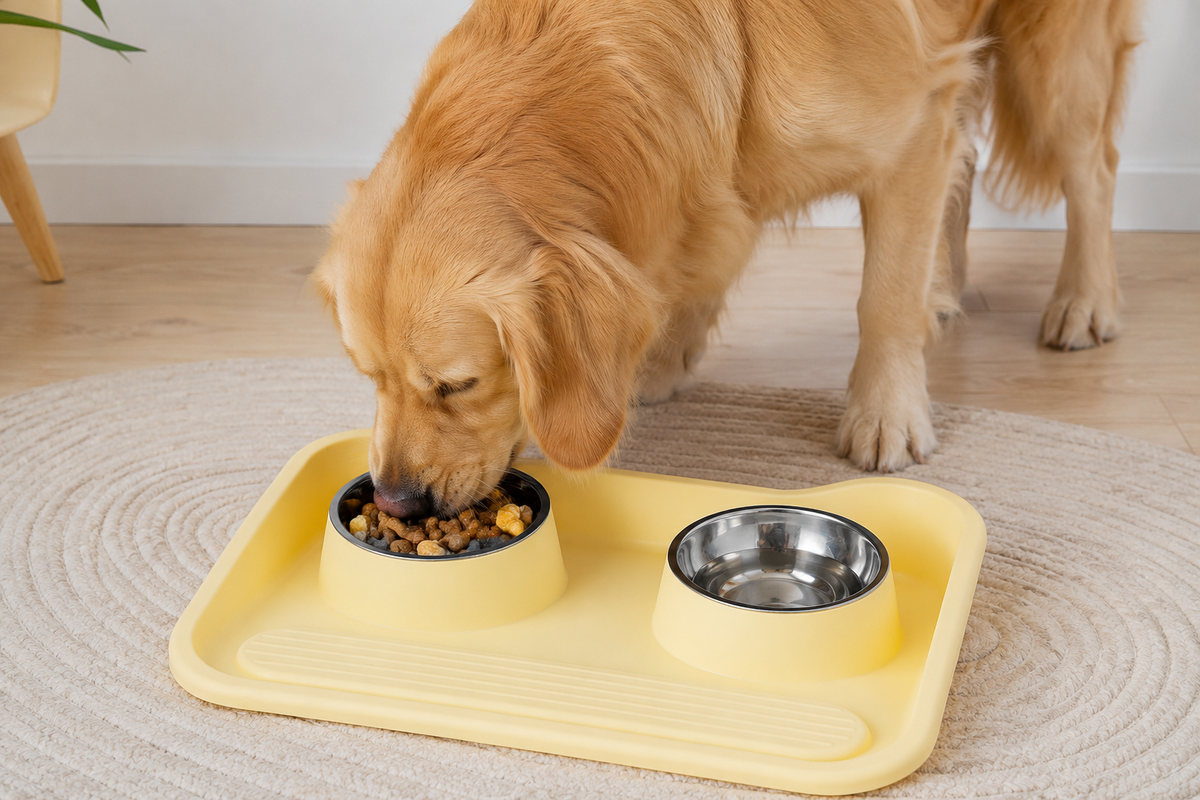 Comedero Doble Inclinado de Acero Inoxidable para Mascotas | Deterrajaras